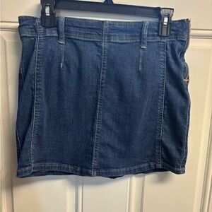We The Free Dark Blue Denim Mini Skirt